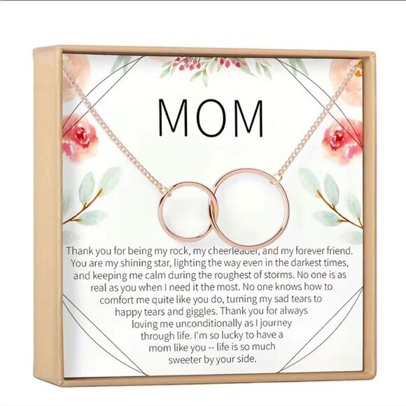 Gorgeous Mom Necklace, Mother’s Day or Grandma Gift with Yellow Box + Card​ - Picture 1 of 8